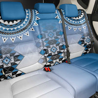 New Zealand Back Car Seat Cover Poutama Mix Blue Taniko Inspired Art LT05