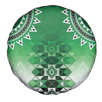 New Zealand Spare Tire Cover Poutama Mix Green Taniko Inspired Art LT05