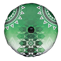 New Zealand Spare Tire Cover Poutama Mix Green Taniko Inspired Art LT05