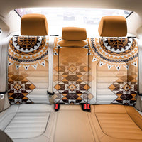 New Zealand Back Car Seat Cover Poutama Mix Orange Taniko Inspired Art LT05