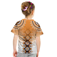 New Zealand Kid T Shirt Poutama Mix Orange Taniko Inspired Art LT05