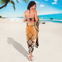 New Zealand Sarong Poutama Mix Orange Taniko Inspired Art LT05