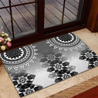 New Zealand Rubber Doormat Poutama Mix Gray Taniko Inspired Art LT05