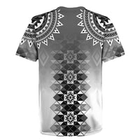 New Zealand Rugby Jersey Poutama Mix Gray Taniko Inspired Art LT05
