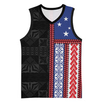Samoa Flag Basketball Jersey Ula Fala With Samoan Siapo - Polynesian Pride