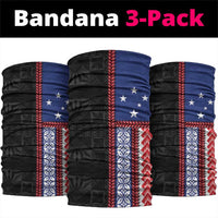 Samoa Flag Neck Gaiter Ula Fala With Samoan Siapo - Polynesian Pride