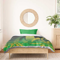 New Zealand Aotearoa Ruru Bedding Set Maori Fern Art Green