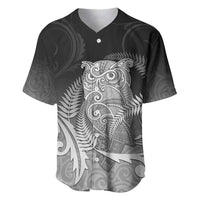 New Zealand Aotearoa Ruru Baseball Jersey Maori Fern Art Black