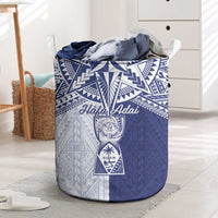 Northern Mariana Islands And Guam Laundry Basket Latte Stone With Tribal Pattern
