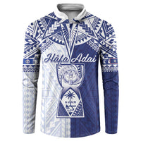 Personalised Northern Mariana Islands And Guam Button Sweatshirt Latte Stone With Tribal Pattern