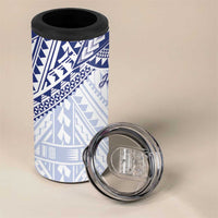 Northern Mariana Islands And Guam 4 in 1 Can Cooler Tumbler Latte Stone With Tribal Pattern