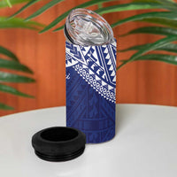 Northern Mariana Islands And Guam 4 in 1 Can Cooler Tumbler Latte Stone With Tribal Pattern