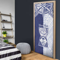 Personalised Northern Mariana Islands And Guam Door Cover Latte Stone With Tribal Pattern