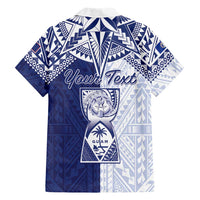 Personalised Northern Mariana Islands And Guam Family Matching Short Sleeve Bodycon Dress and Hawaiian Shirt Latte Stone With Tribal Pattern
