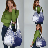 Northern Mariana Islands And Guam Grocery Bag Latte Stone With Tribal Pattern