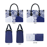 Northern Mariana Islands And Guam Leather Bag Latte Stone With Tribal Pattern