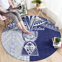 Northern Mariana Islands And Guam Round Carpet Latte Stone With Tribal Pattern