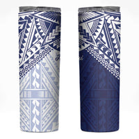 Northern Mariana Islands And Guam Skinny Tumbler Latte Stone With Tribal Pattern