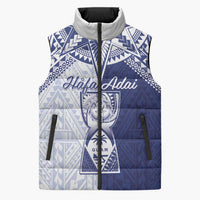Personalised Northern Mariana Islands And Guam Sleeveless Puffer Jacket Latte Stone With Tribal Pattern