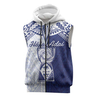 Personalised Northern Mariana Islands And Guam Sleeveless Zip Hoodie Latte Stone With Tribal Pattern