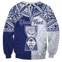 Personalised Northern Mariana Islands And Guam Sweatshirt Latte Stone With Tribal Pattern