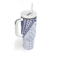 Northern Mariana Islands And Guam Tumbler With Handle Latte Stone With Tribal Pattern