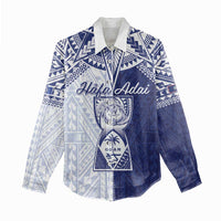 Personalised Northern Mariana Islands And Guam Women Casual Shirt Latte Stone With Tribal Pattern