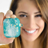 Polynesian Jellyfish AirPods Case With Plumeria Teal