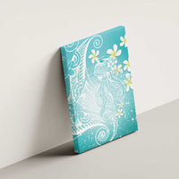 Polynesian Jellyfish Canvas Wall Art With Plumeria Teal LT05 - Polynesian Pride