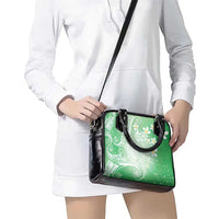 Polynesian Jellyfish Shoulder Handbag With Plumeria Green LT05 - Polynesian Pride