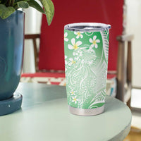 Polynesian Jellyfish Tumbler Cup With Plumeria Green