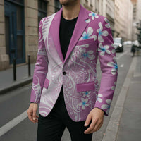 Polynesian Jellyfish Blazer With Plumeria Pink