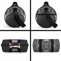 American Samoa Flag Day Duffle Bag Bald Eagle With Polynesian Pattern