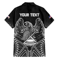 American Samoa Flag Day Family Matching Puletasi and Hawaiian Shirt Bald Eagle With Polynesian Pattern