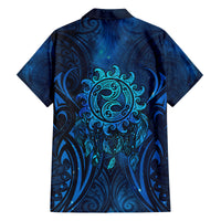 New Zealand Dream Catcher Family Matching Off Shoulder Short Dress and Hawaiian Shirt Maori Koru Pattern Blue Version LT05 - Polynesian Pride