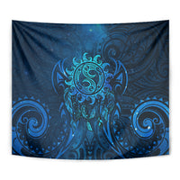 New Zealand Dream Catcher Tapestry Maori Koru Pattern Blue Version
