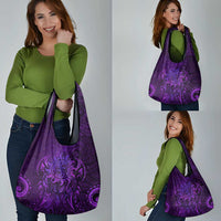 New Zealand Dream Catcher Grocery Bag Maori Koru Pattern Purple Version