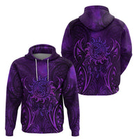 New Zealand Dream Catcher Zip Hoodie Maori Koru Pattern Purple Version