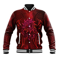 New Zealand Dream Catcher Baseball Jacket Maori Koru Pattern Red Version