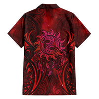 New Zealand Dream Catcher Family Matching Short Sleeve Bodycon Dress and Hawaiian Shirt Maori Koru Pattern Red Version LT05 - Polynesian Pride