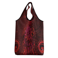 New Zealand Dream Catcher Grocery Bag Maori Koru Pattern Red Version