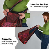 New Zealand Dream Catcher Grocery Bag Maori Koru Pattern Red Version