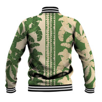 Hawaii Pua Kenikeni Lei Baseball Jacket With Lau Maia Green
