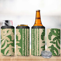 Hawaii Pua Kenikeni Lei 4 in 1 Can Cooler Tumbler With Lau Maia Green