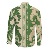 Hawaii Pua Kenikeni Lei Family Matching Off Shoulder Maxi Dress and Hawaiian Shirt With Lau Maia Green LT05 - Polynesian Pride