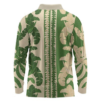 Hawaii Pua Kenikeni Lei Long Sleeve Polo Shirt With Lau Maia Green