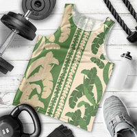 Hawaii Pua Kenikeni Lei Men Tank Top With Lau Maia Green