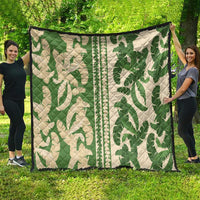 Hawaii Pua Kenikeni Lei Quilt With Lau Maia Green