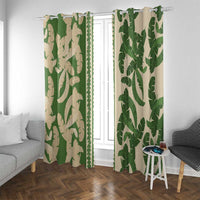 Hawaii Pua Kenikeni Lei Window Curtain With Lau Maia Green