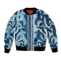 Hawaii Pua Kenikeni Lei Bomber Jacket With Lau Maia Royal Blue